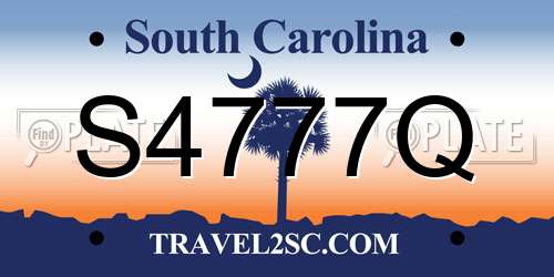S4777Q South Carolina License Plate