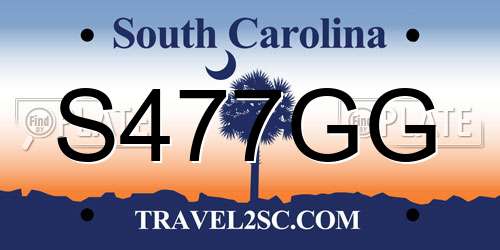 S477GG South Carolina License Plate