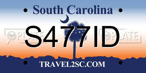 S477ID South Carolina License Plate