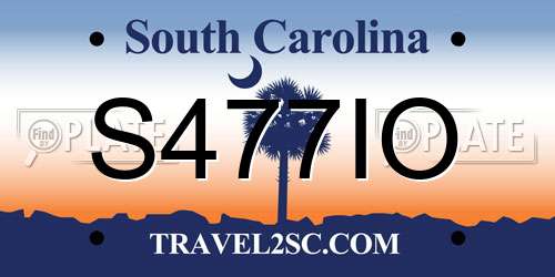 S477IO South Carolina License Plate