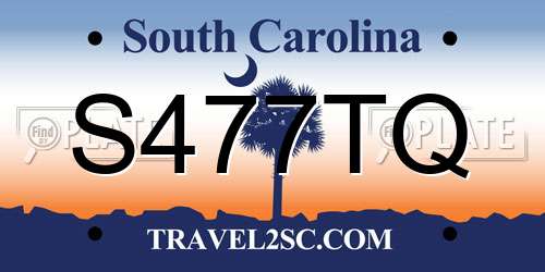 S477TQ South Carolina License Plate