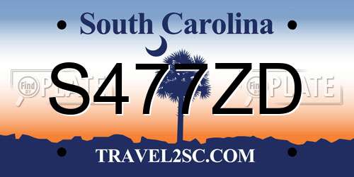 S477ZD South Carolina License Plate