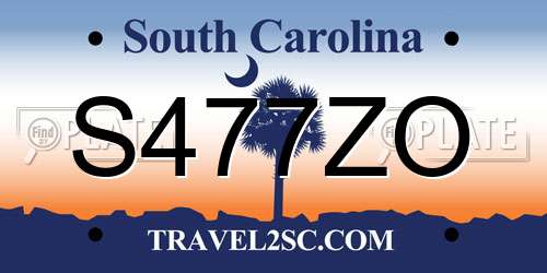 S477ZO South Carolina License Plate