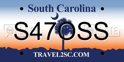 S47OSS South Carolina License Plate