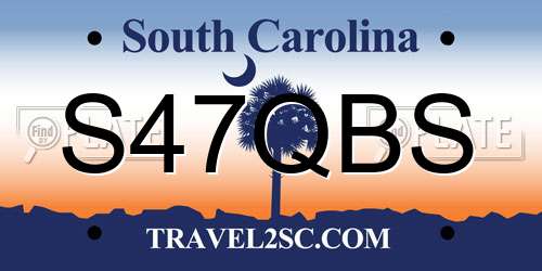 S47QBS South Carolina License Plate