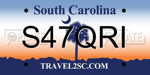 S47QRI South Carolina License Plate