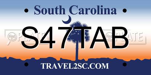 S47TAB South Carolina License Plate