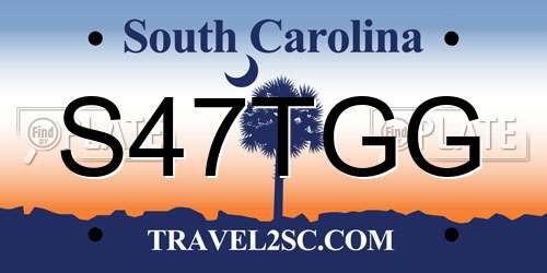S47TGG South Carolina License Plate