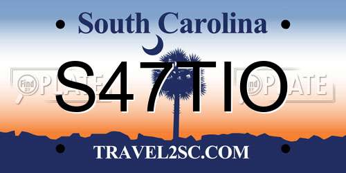 S47TIO South Carolina License Plate