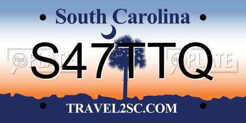 S47TTQ South Carolina License Plate