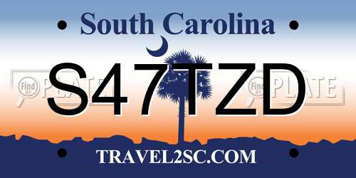 S47TZD South Carolina License Plate