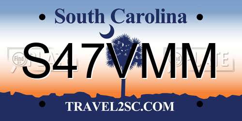 S47VMM South Carolina License Plate