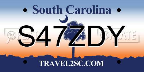 S47ZDY South Carolina License Plate
