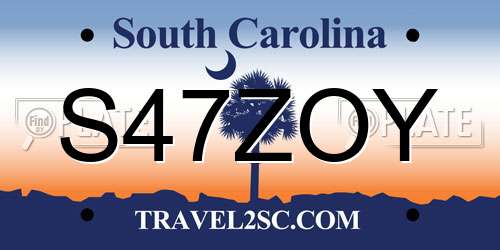 S47ZOY South Carolina License Plate