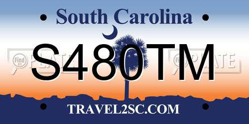 S480TM South Carolina License Plate