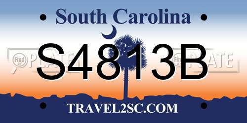 S4813B South Carolina License Plate