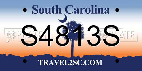 S4813S South Carolina License Plate