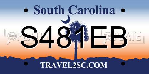 S481EB South Carolina License Plate