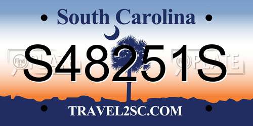 S48251S South Carolina License Plate