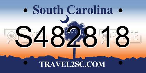S482818 South Carolina License Plate