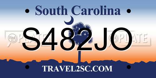 S482JO South Carolina License Plate