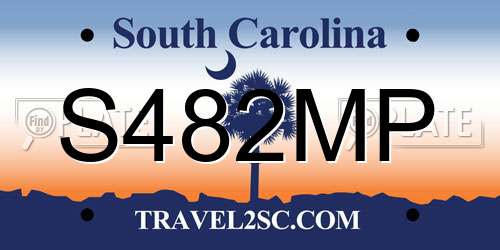 S482MP South Carolina License Plate