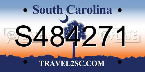 S484271 South Carolina License Plate