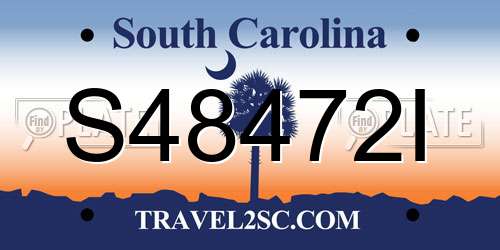 S48472I South Carolina License Plate