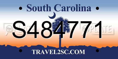 S484771 South Carolina License Plate