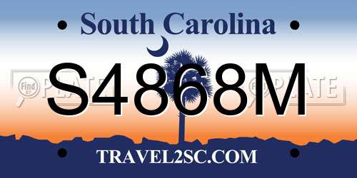 S4868M South Carolina License Plate