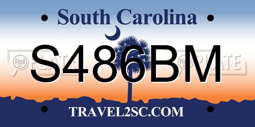S486BM South Carolina License Plate
