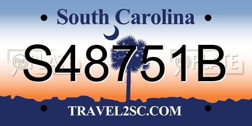 S48751B South Carolina License Plate