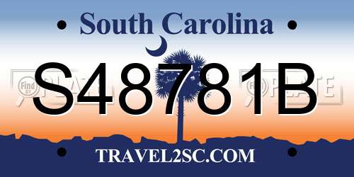 S48781B South Carolina License Plate