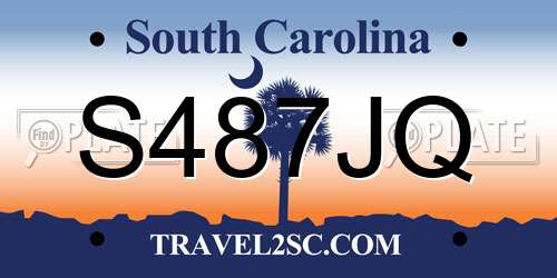 S487JQ South Carolina License Plate