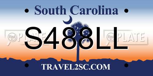 S488LL South Carolina License Plate