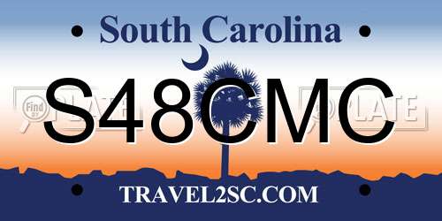 S48CMC South Carolina License Plate