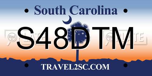 S48DTM South Carolina License Plate