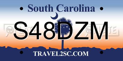 S48DZM South Carolina License Plate
