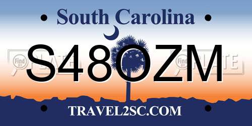 S48OZM South Carolina License Plate