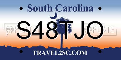 S48TJO South Carolina License Plate