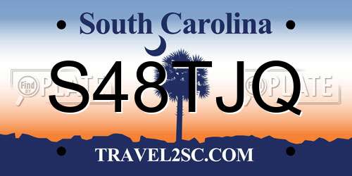 S48TJQ South Carolina License Plate