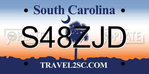 S48ZJD South Carolina License Plate