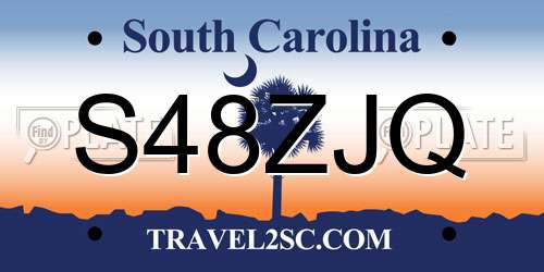 S48ZJQ South Carolina License Plate