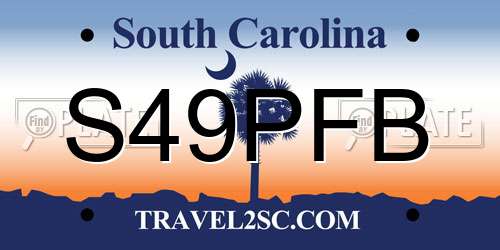 S49PFB South Carolina License Plate
