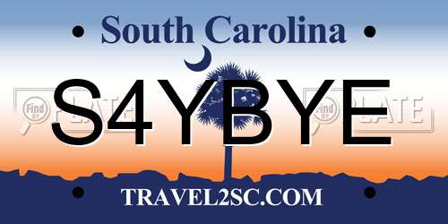 S4YBYE South Carolina License Plate