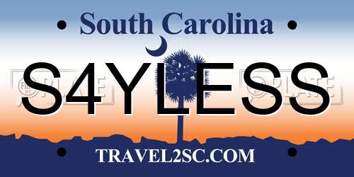 S4YLESS South Carolina License Plate