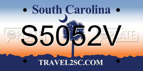 S5052V South Carolina License Plate