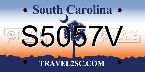 S5057V South Carolina License Plate