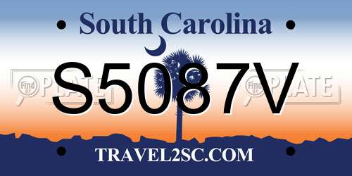 S5087V South Carolina License Plate
