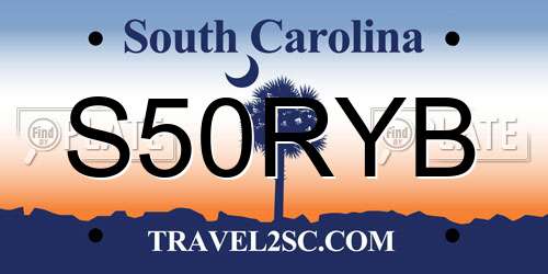 S50RYB South Carolina License Plate